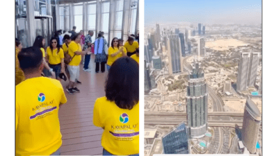 From Gujarat to Dubai: Indian tourists dance to the beats of Garba atop Burj Khalifa; viral video divides netizens | India News From Gujarat to Dubai: Indian tourists dance to the beats of Garba atop Burj Khalifa; viral video divides netizens | India News