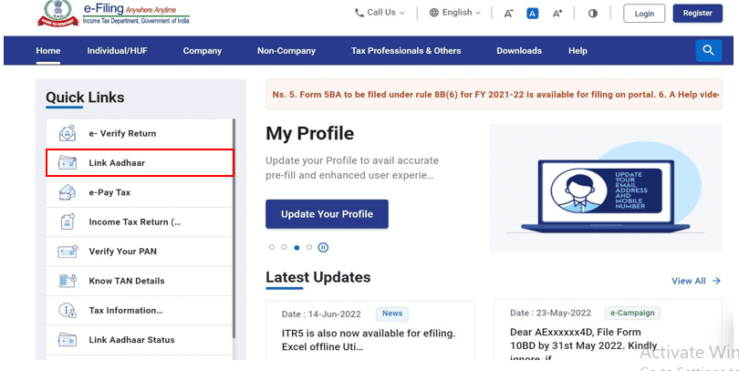 Link Aadhaar User Manual | Income Tax Department Link Aadhaar User Manual | Income Tax Department