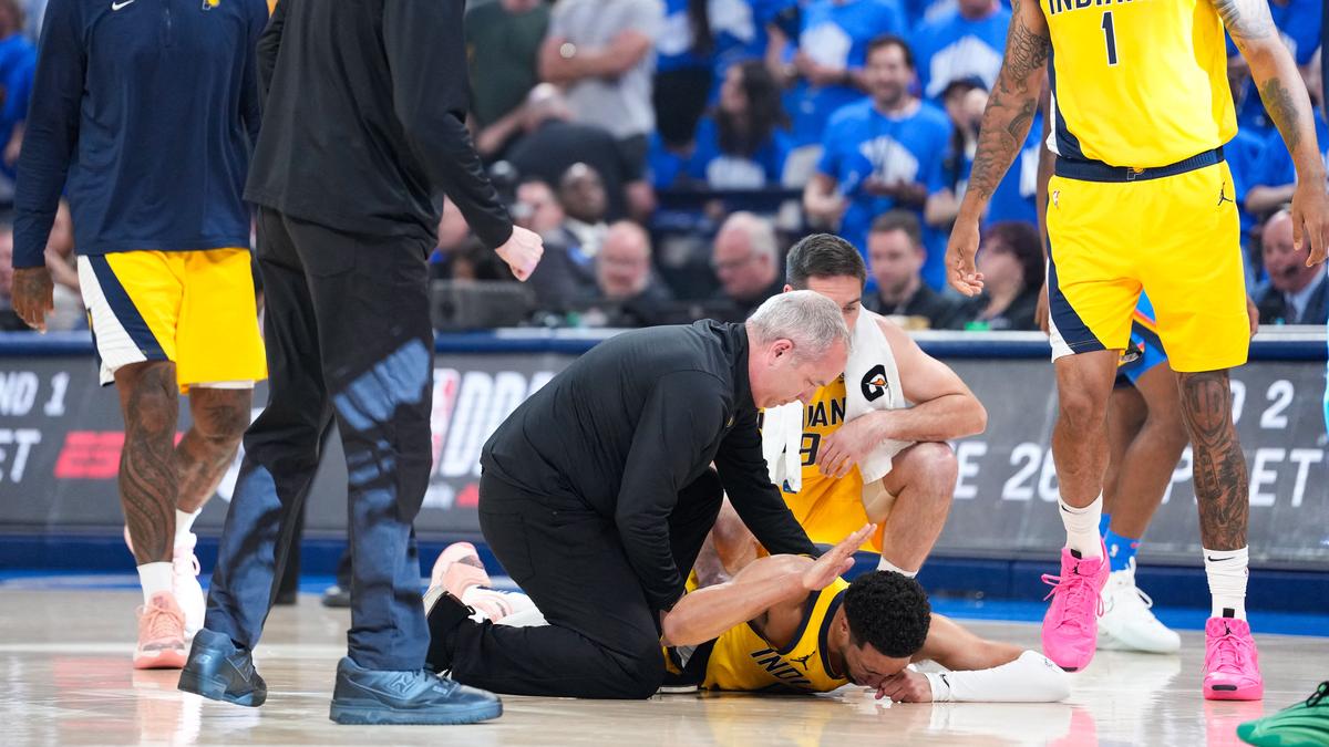 Pacers’ Tyrese Haliburton suffers right leg injury in NBA Finals, his father says it’s an Achilles