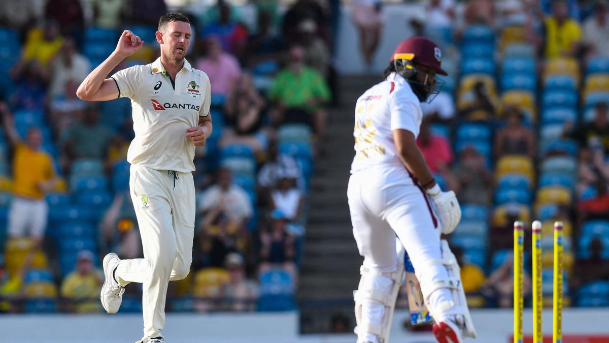 WI vs AUS Live Score Day 2, 1st Test: West Indies 57/4, trails by 123 runs WI vs AUS Live Score Day 2, 1st Test: West Indies 57/4, trails by 123 runs