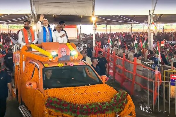 PM Modi holds massive roadshow in Bihar’s Siwan; Nitish Kumar says ‘Have you ever seen such a big crowd?’ | Video