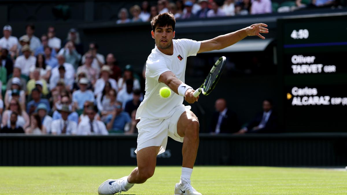 Wimbledon 2025: Alcaraz advances to third round with straight-sets win over qualifier Tarvet