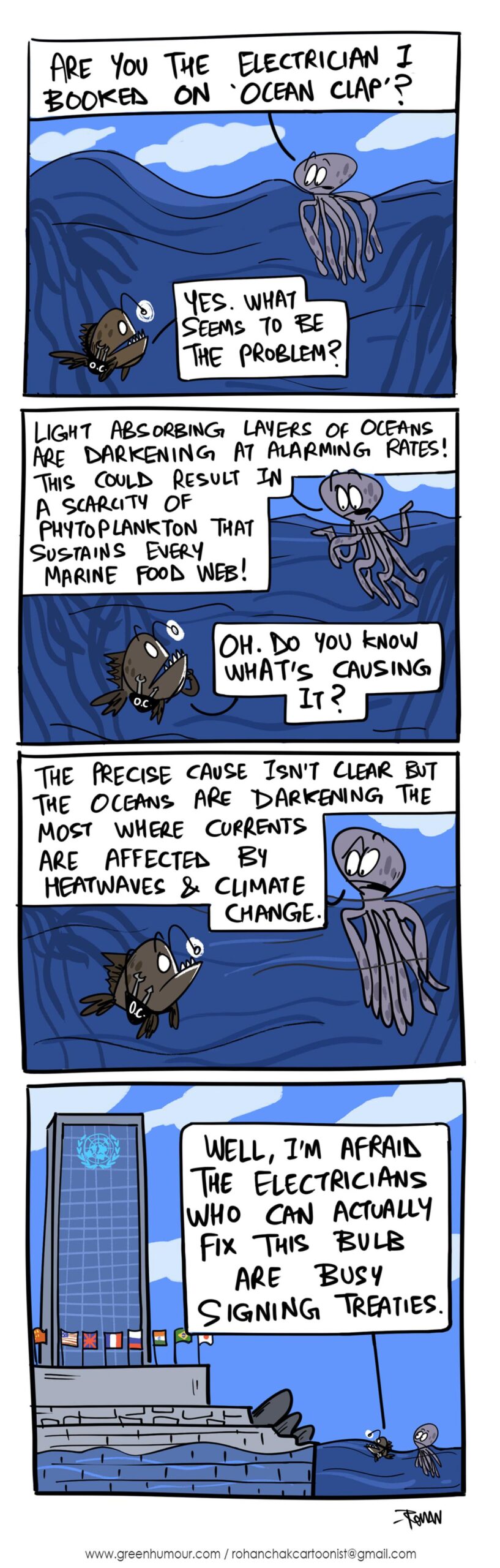 On ocean darkening | Green Humour by Rohan Chakravarty